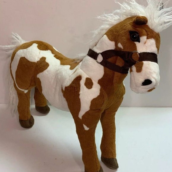 Adventure Planet 19” Standing American Paint Horse Plush Brown Bendable Legs - Picture 2 of 7